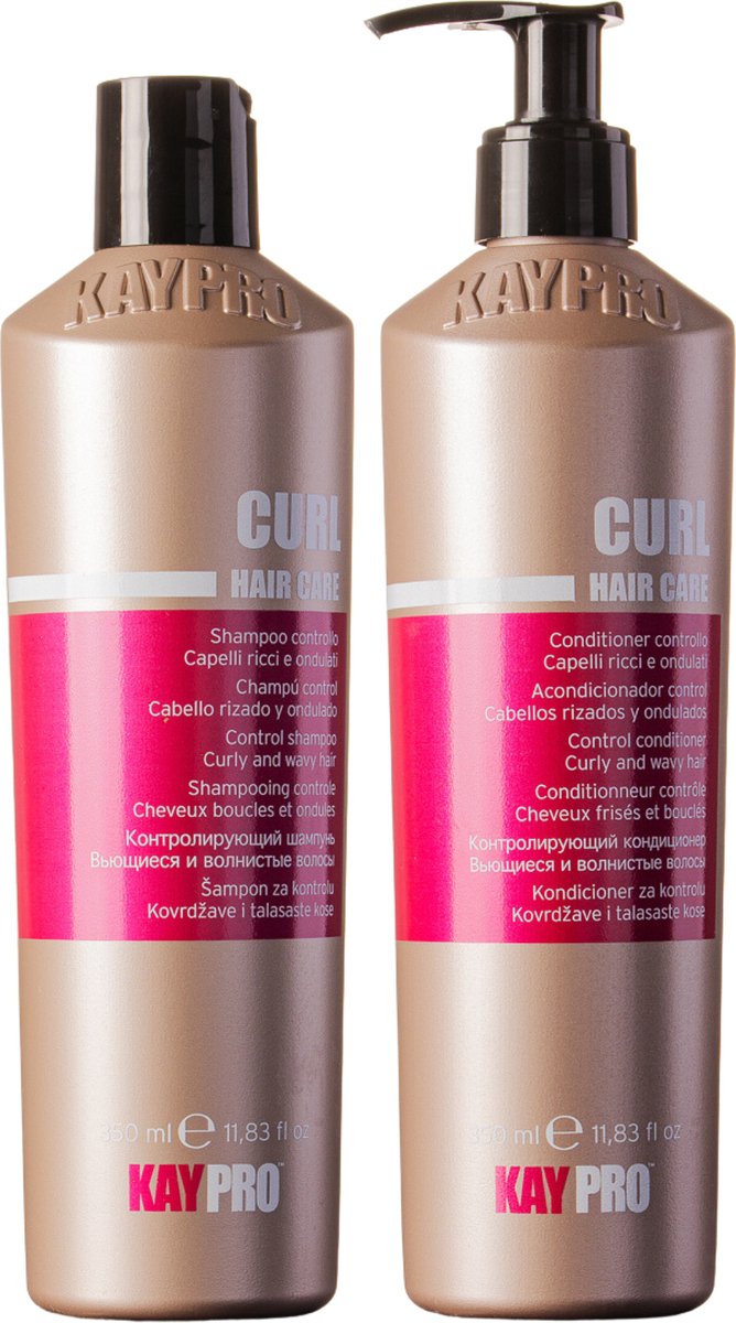 KayPro Curl set shampoo 350ml & conditioner 350ml - bundel voor krullend haar shampoo + conditioner - haarverzorging set - Geschenkset - Giftset - Kerstcadeau - voordeelverpakking - ideaal voor het verzorgen van krullend haar