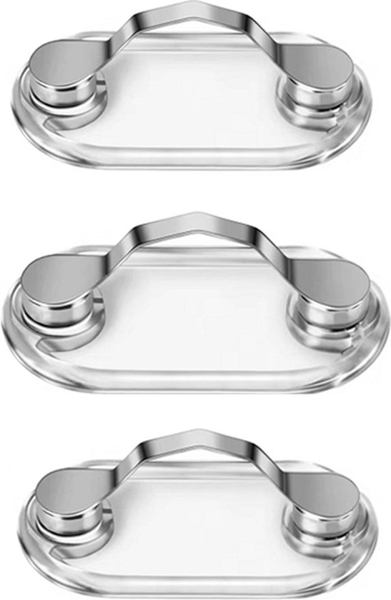 Magnetisch bril clip -3 stuks-Zilver-Brillenkoord-ID-kaarthouder-Metaal- Kan aan kleding worden bevestigd-Brilhouder