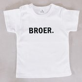 KLEINE FRUM - BROER. tshirt - wit - maat 62, 68, 74, 80, 86 - geboorte - aankondiging - grote broer - zwangerschap - shirt - ik word grote broer - kraamcadeau