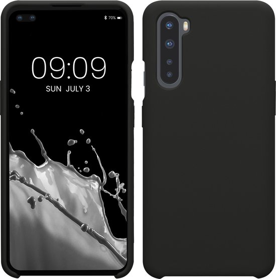 kwmobile telefoonhoesje geschikt voor OnePlus Nord - Hoesje met siliconen coating - Smartphone case in mat zwart