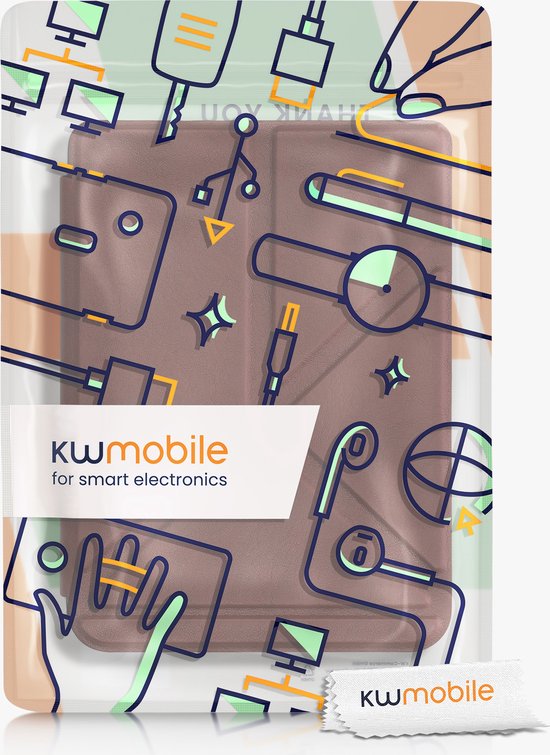 kwmobile e-reader hoesje geschikt voor Kobo Clara 2E hoes - Ereader flip case met standaard - E reader cover van kunstleer - In braam van Merkloos — afbeelding 4