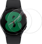 kwmobile 2x smartwatch screenprotectors geschikt voor Samsung Galaxy Watch 4 (40mm) - Gehard glas - Horloge glas bescherming - Smartwatch bescherming