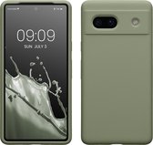 kwmobile coque de téléphone compatible avec Google Pixel 7a - Coque avec revêtement en silicone - Coque pour smartphone en gris vert