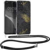 kwmobile telefoonhoesje geschikt voor Oppo A16 / A16s / A54s - Hoesje met telefoonkoord - Back cover voor smartphone - Case in goud / grijs / transparant
