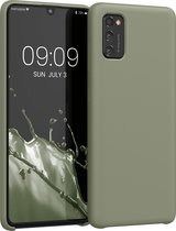 kwmobile coque de téléphone compatible avec Samsung Galaxy A41 - Coque avec revêtement en silicone - Coque pour smartphone en gris vert