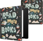 kwmobile hoes geschikt voor Amazon Kindle Oasis 10. Generation - Magnetische sluiting - E reader cover in blauw / geel / groen - Read More Books design