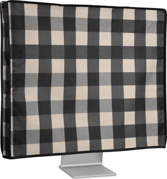 Kwmobile Stoffen Beschermhoes Voor 24-26 Inch Monitor - Neopreen Afdekhoes, Zwart, Scheurbestendig En Opvouwbaar
