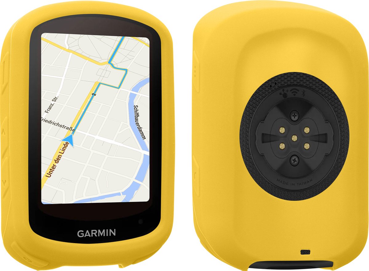 kwmobile hoes geschikt voor Garmin Edge 840 / Edge 540 - Siliconen beschermhoes voor fietsnavigatie - geel