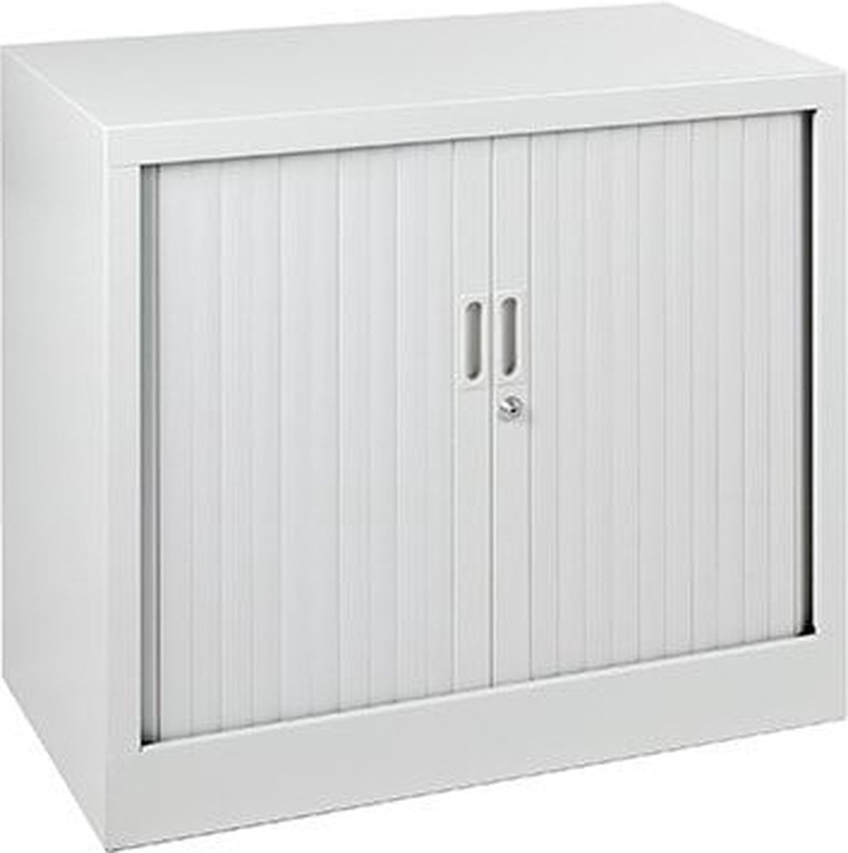 ABC Kantoormeubelen Stalen roldeurkast 69x80x43cm framekleur Zwart (RAL9005) Zwart (RAL9005)/Zonder topblad