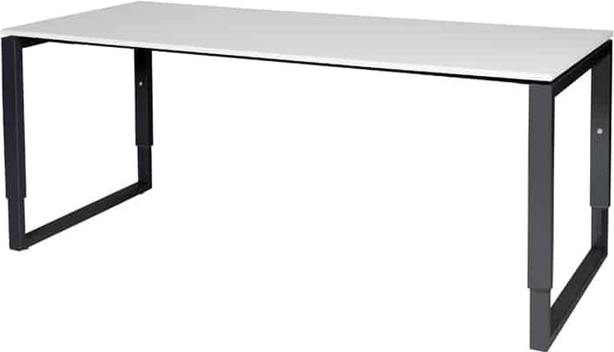 Verstelbaar Bureau - Plus 180x80 grijs - zwart frame