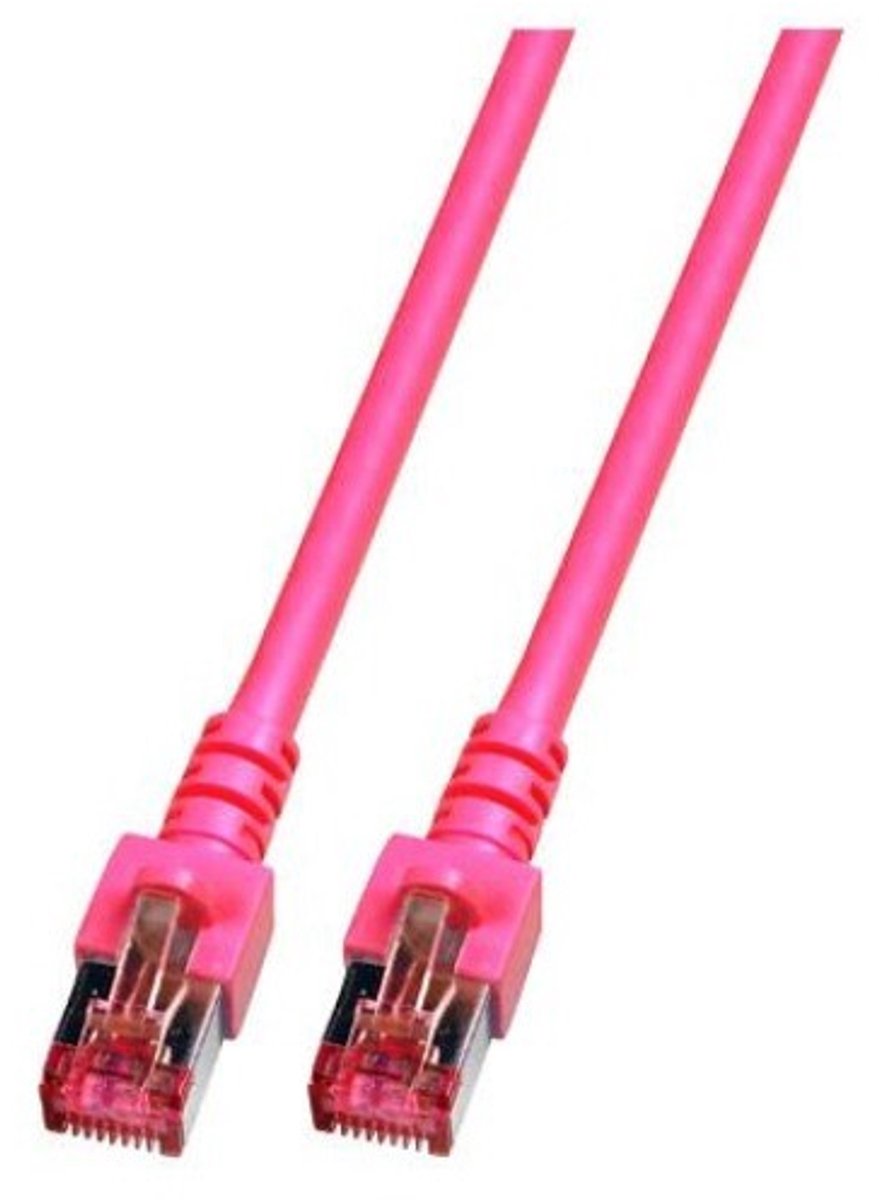 CAT6 sFTP kabel 0.25 meter Magenta
