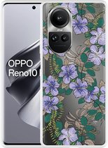 Cazy Hoesje geschikt voor Oppo Reno10 Pro 5G Purple Flowers