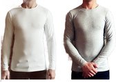 Dice mannen Longsleeve Shirts 2-stuks wit/grijs maat M