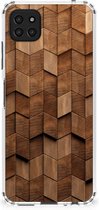 Coque de téléphone robuste adaptée au Samsung Galaxy A22 5G Cubes en bois
