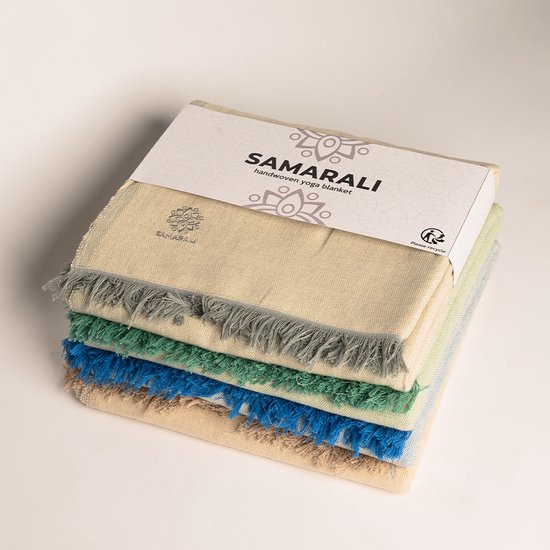 Samarali Chambray Grijs Yoga Deken - Biologisch Katoen - 200x150 cm - Handgemaakte Meditatiedeken - Comfort en Veelzijdigheid van Samarali — afbeelding 4