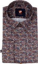 Suitable - Overhemd Van Gogh Bruin - Heren - Maat 44 - Slim-fit