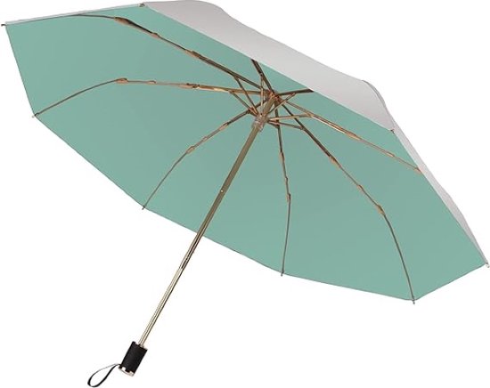 Parasol handscherm, paraplu, zakparaplu met 8 ribben, 190T stof en vezel paraplustandaard, zonwering paraplu voor buiten, UV opvouwbare paraplu