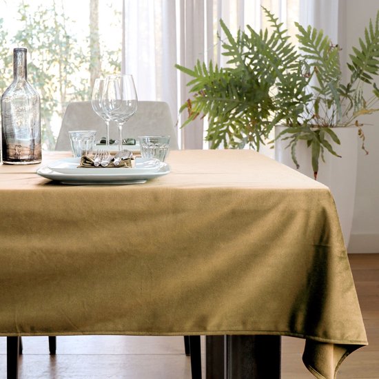 Foto: Tafelkleed velours 145x250cm gold