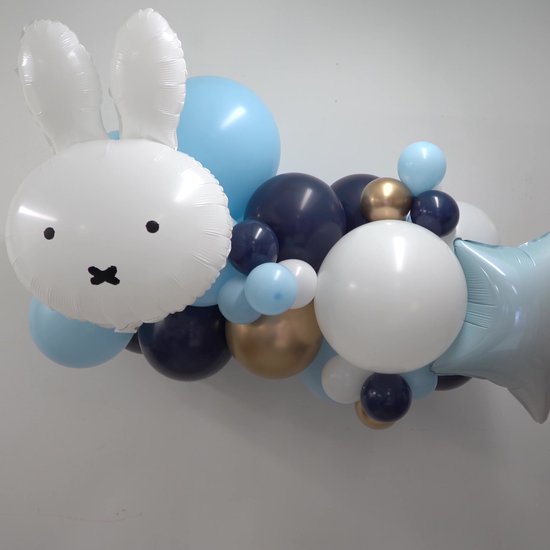 Kit d'arche de ballon bleu - 114 ballons bleu ciel blanc et argent