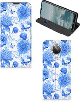 Smart Cover voor Nokia G10 | G20 Flowers Blue