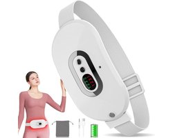 Menstruatie Verwarmingskussen Oplaadbaar Draagbaar Draagbaar Periode Kramp Warmtepad met 3 Warmteniveaus en Trillingsstimulator voor Rugbuik Buikpijn Verlichting, Draadloze Wrap Belt Machine voor