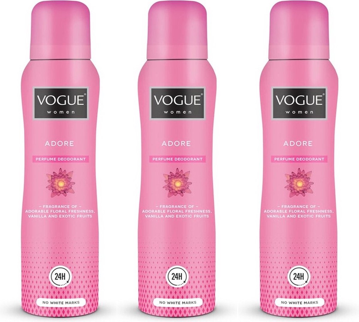 Goedkoopste Vogue Deo Spray Adore - 3 x 150 ml