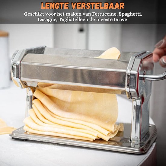 Jhubersproducts - Pasta Cutter Machine - 3-in-1 Noodle Roller en Maker - voor Lasagna en Spaghetti - Snijmessen 0.5-3mm - Voor het hele gezin van Jhubersproducts — afbeelding 4