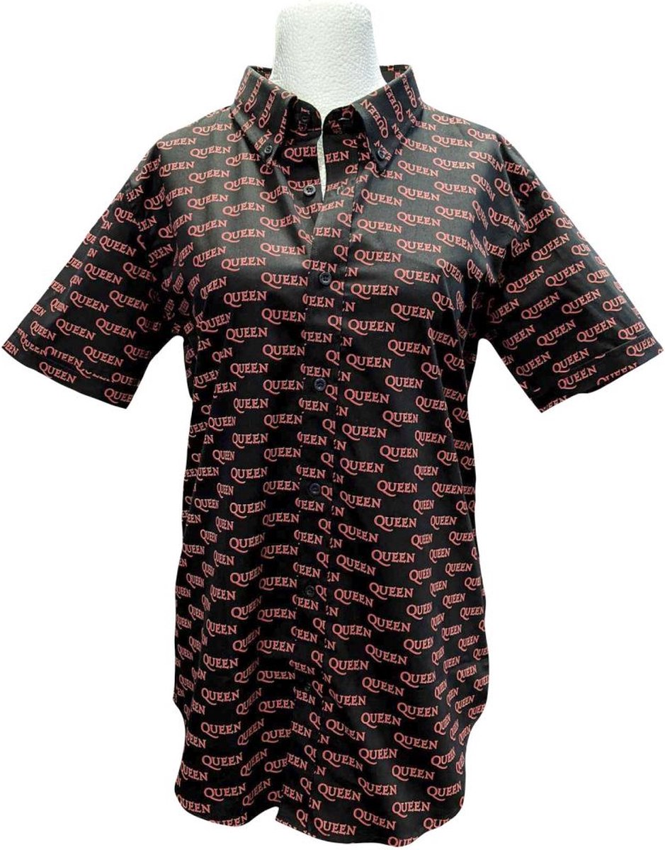 Queen - Logo Pattern Shirt - 2XL - Zwart