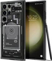 Spigen Ultra Hybrid Geschikt voor Samsung Galaxy S23 Ultra - Back Cover - Zero One Grijs