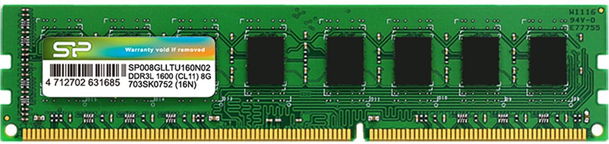 Silicon Power SP004GLLTU160N02 geheugenmodule 4 GB 1 x 4 GB DDR3L