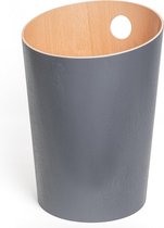 Bennet Design Papierbak | Uniek ontwerp voor kantoor, slaapkamer, kinderkamer en nog veel meer | Papierbak gemaakt van echt houtfineer | Donkergrijs