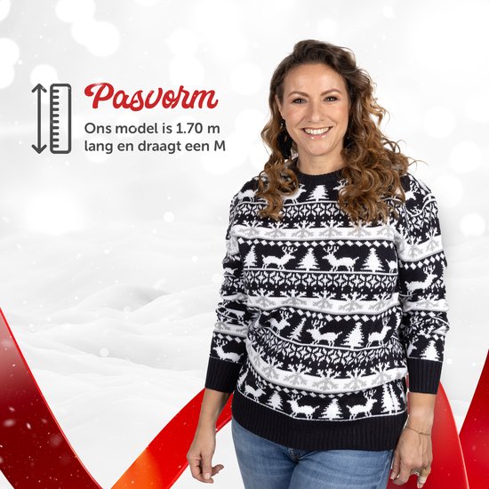 Wrong Christmas Sweater Femmes & Hommes - Pull de Noël - « Modern Blauw & Wit» - Homme & Femme Taille XS