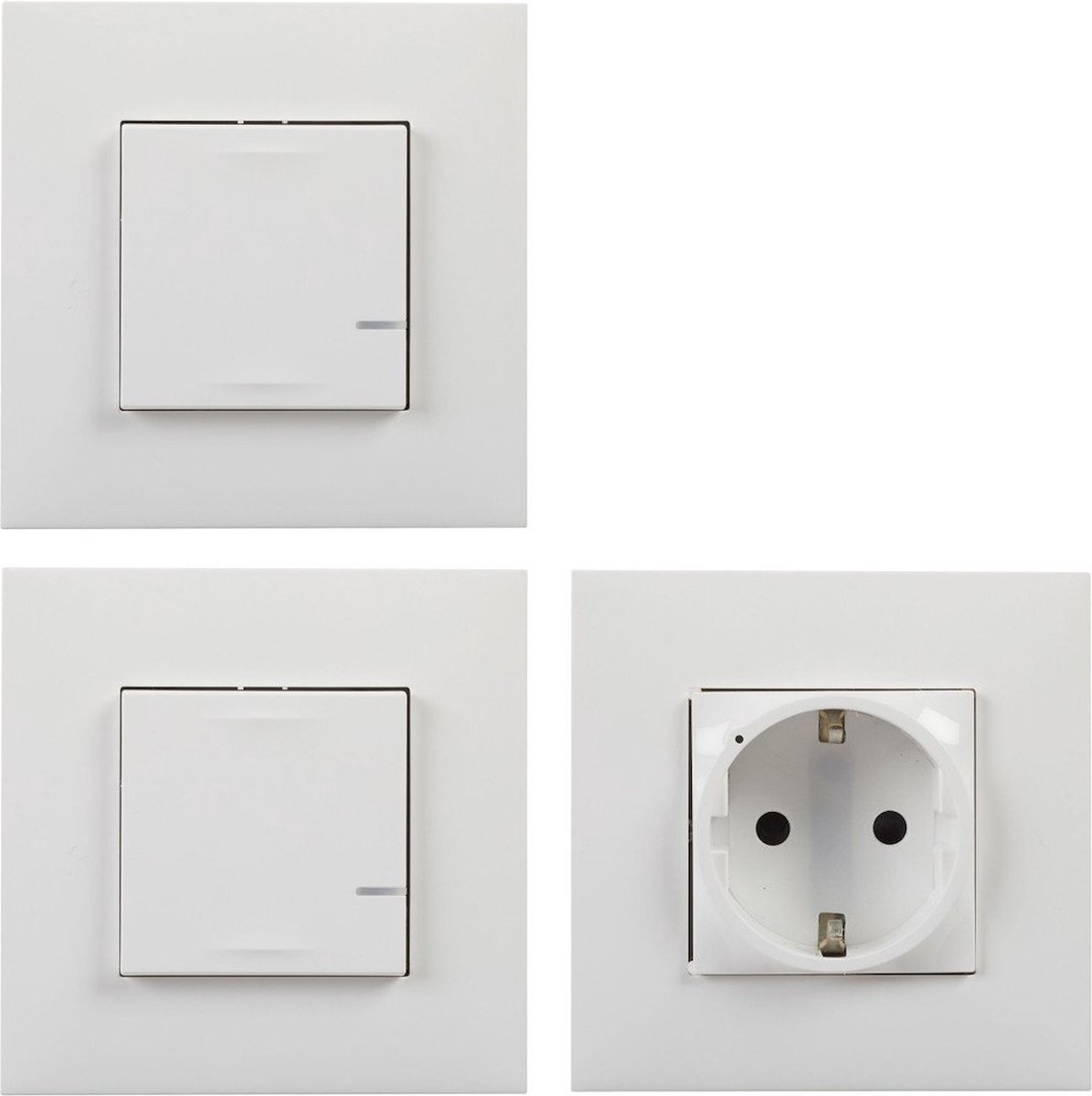 Legrand uitbreidingskit 2x schakelaar + stopcontact - Valena Next with Netatmo Wit Opaal (741805)