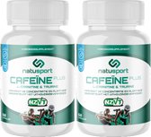 1+1 gratis Natusport Cafeïne plus (met o.a Ketone, L-carnitine & Taurine) 2x60 capsules (250mg cafeïne) NZVT getest