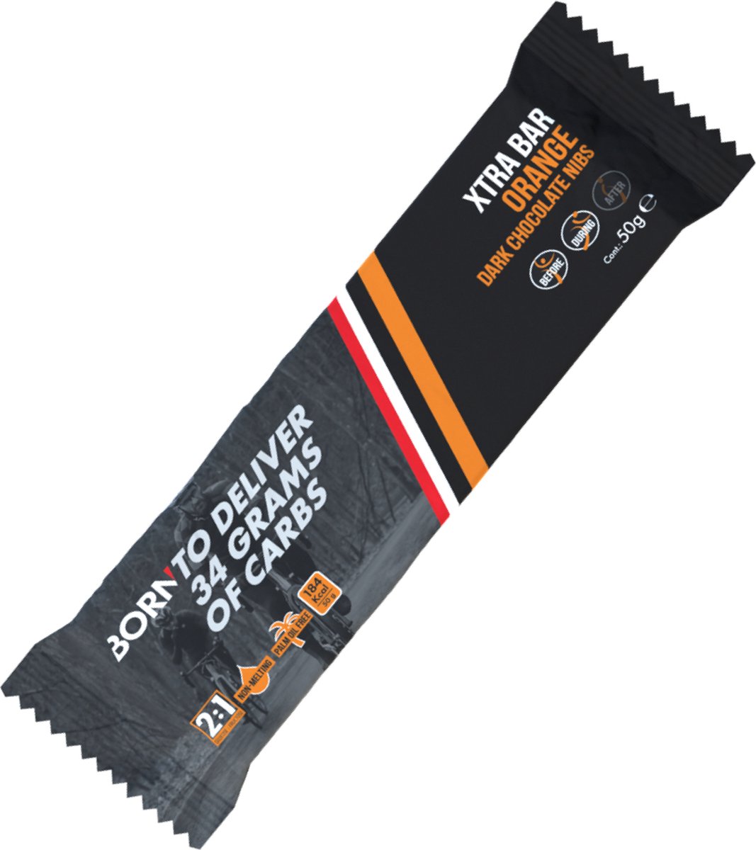 Born Xtra Bar Orange Dark Chocolate Nibs Box (15 stuks) No Color - Unisex - maat UNI
