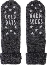 Homesocks Cold Days / Warm Socks met antislip - 46 - Zwart