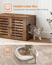 Kattenbak ombouw - Kattenbak kast - Kattenkast - Kattenbak meubel - 14.3 kg - MDF - Bruin - 80 x 53 x 49.2 cm