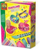 SES - Diamant armbanden - 180 diamant- en 84 parel stickers - zelfklevend - makkelijk te maken - met verstelbare sluiting