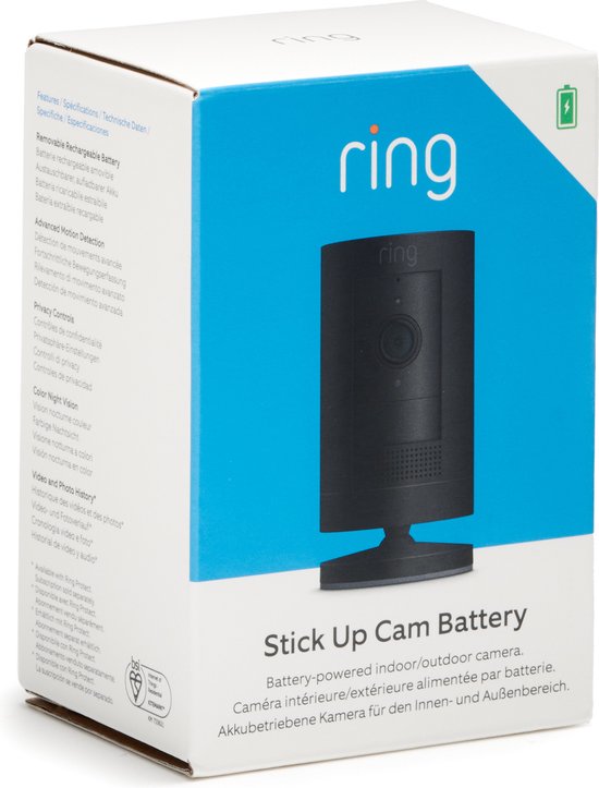 Ring Stick Up Cam Batterij - Beveiligingscamera -  Draadloos - Zwart - Ring