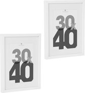 Atmosphera fotolijstje voor een foto van 30 x 40 cm - 2x - wit - foto frame Eva - modern/strak ontwerp