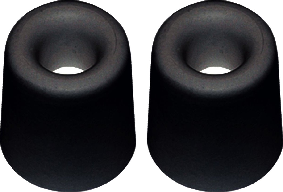 QlinQ Deurbuffer - 2x - deurstopper - zwart - rubber - 30 x 25 mm - schroefbevestiging