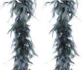 Boa kerstslinger - grijs - 200 cm - kerstboomversiering - kerstslingers