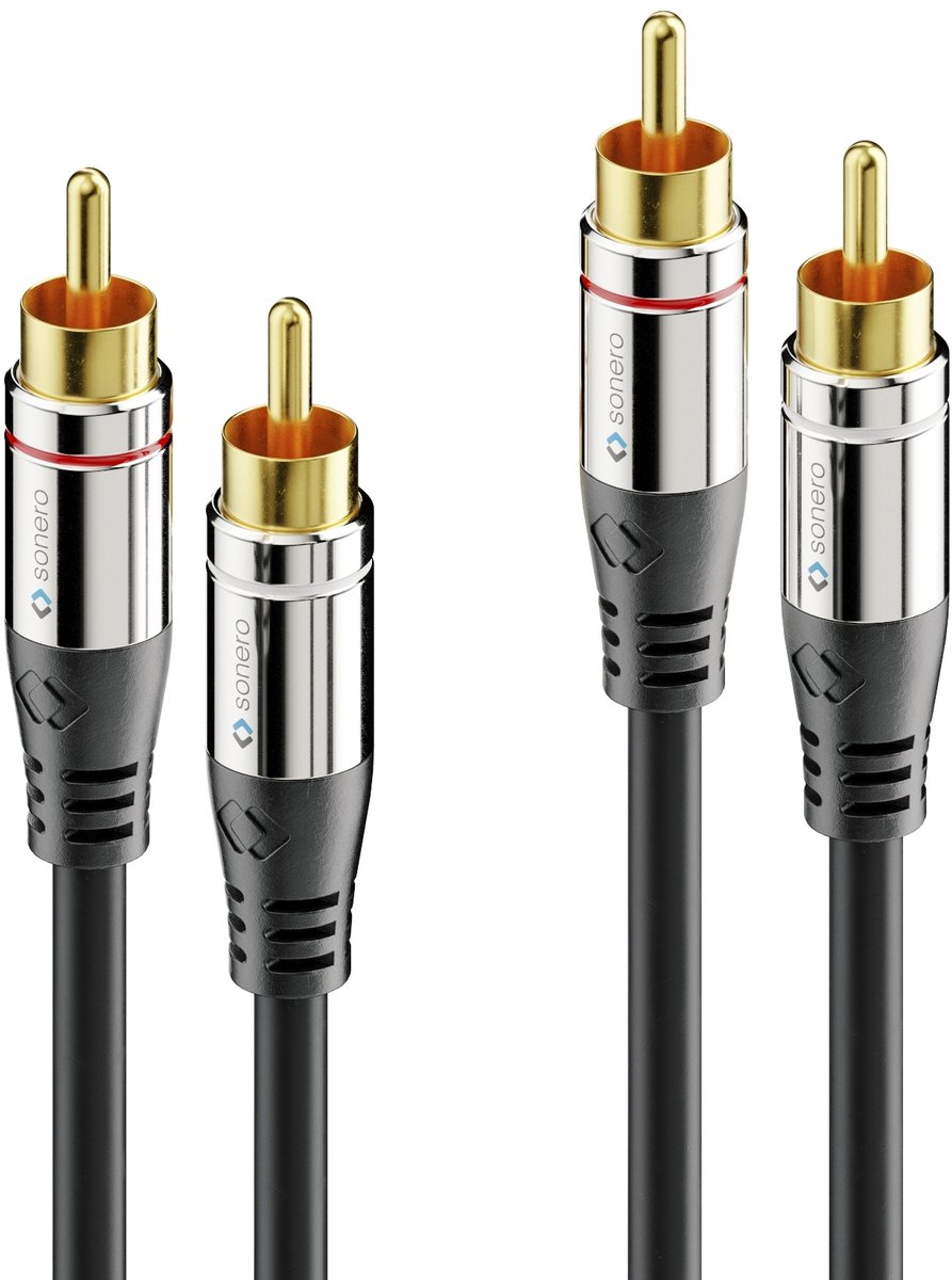 sonero S-AC700-050 audio kabel 5 m 2 x RCA Zwart