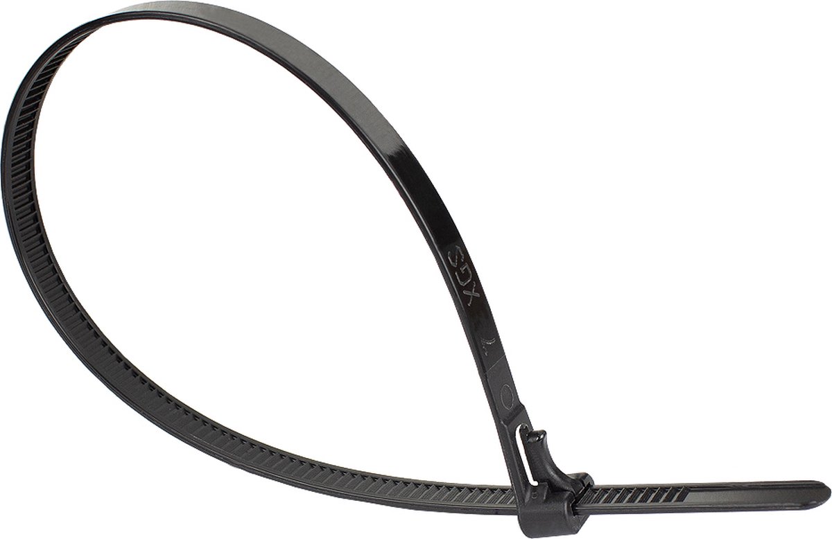KAB-R30S74 - Releasable cable tie - Nylon - Black - 8.3 cm - V2 - -40 - 85 °C