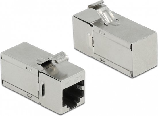 Delock Keystone Module RJ45 jack to RJ45 jack Cat.6A 90° angled | bol