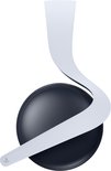 Zwarte headset oorschelp met witte, gebogen hoofdband. PlayStation logo op de oorschelp.
