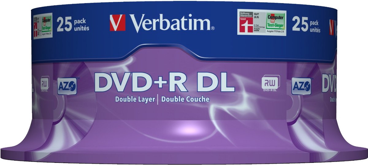 "Verbatim DVD+R DL 8,5GB 8x SP MATT SILVER SURFACE - Rohling"