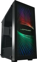 LC-POWER® Interlayer Midi-Tower ATX PC Case - Computer Behuizing - RGB Case - Game PC - Gehard Glas - Zwart