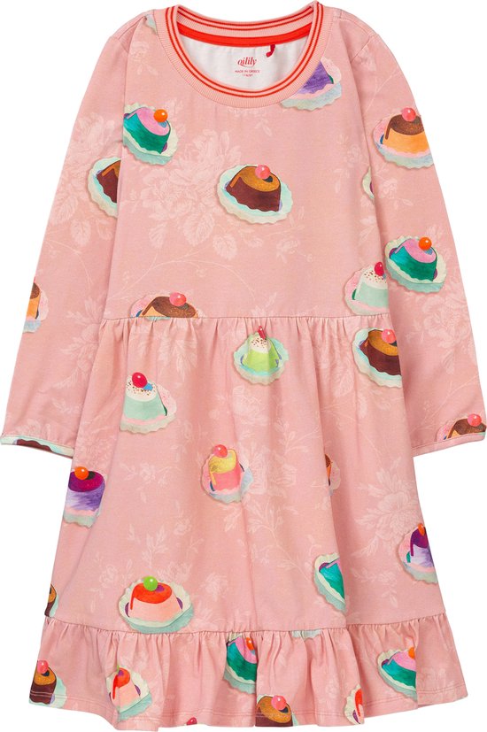 Dartel jersey dress 31 AOP Bake a cake rose Pink: 92/2yr