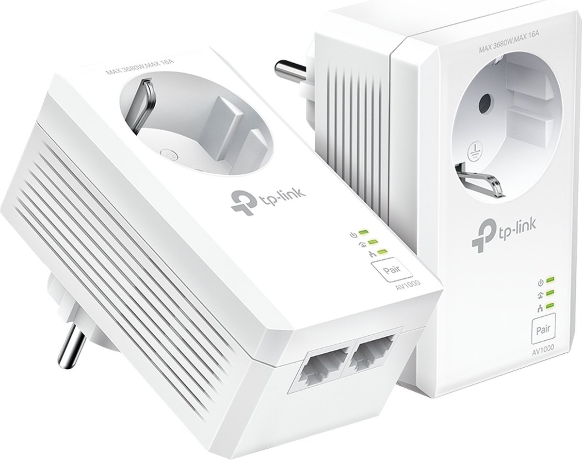 TP-LINK AV1000 - Powerline adapter Zonder WIFI - Starterskit